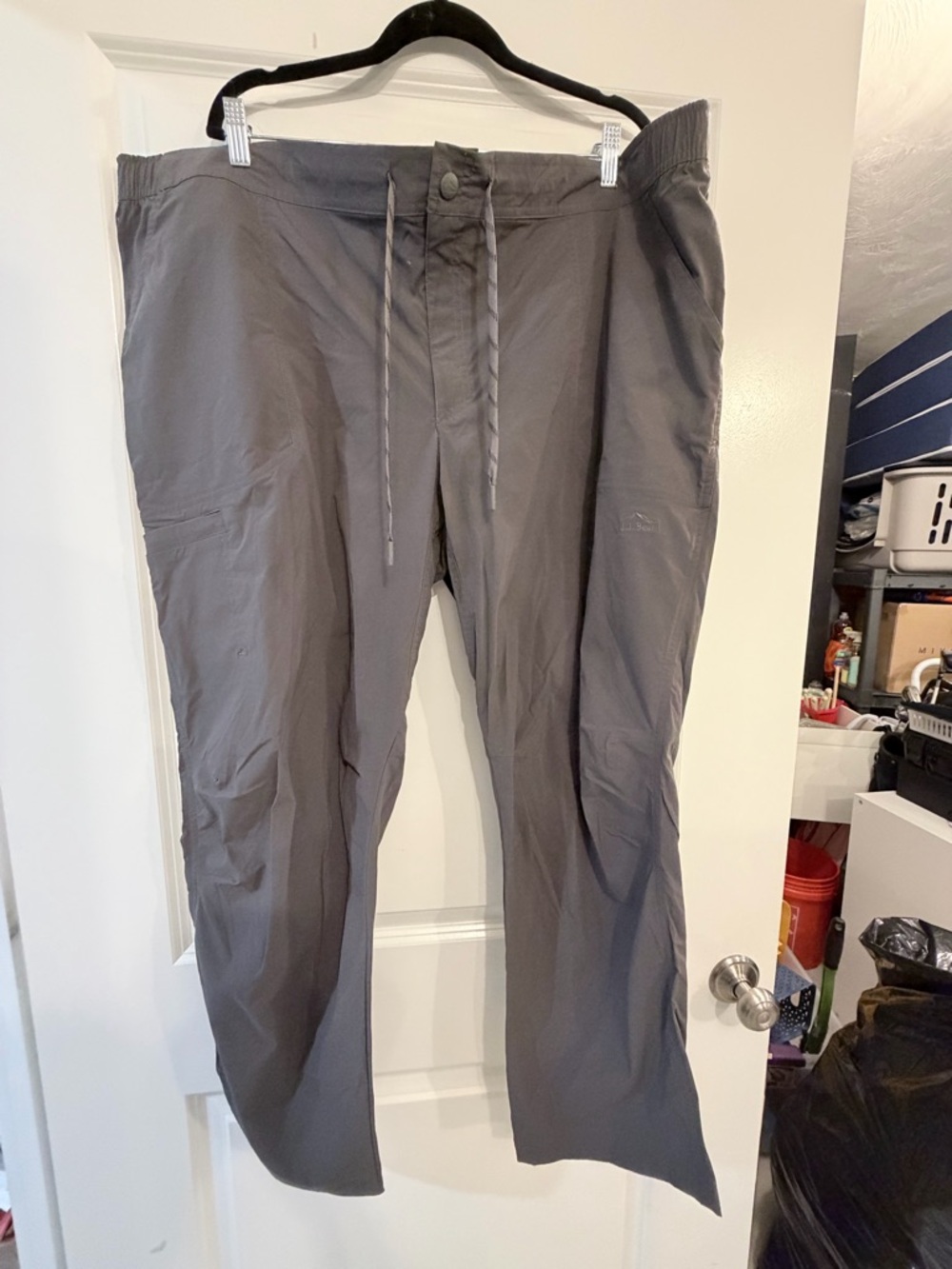 L.L. Bean Men's Charcoal Gray Cargo Drawstring Pants